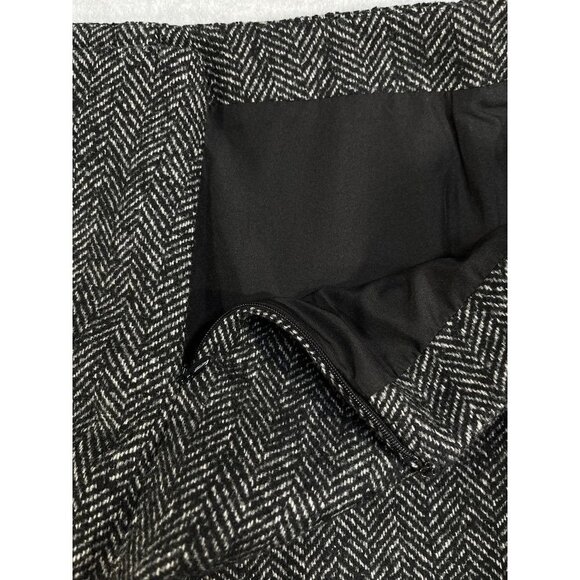 Ann Taylor Factory Ladies Twill Skirt, Size 16, Faux Wrap, Knee Length Side Zip - Picture 8 of 10